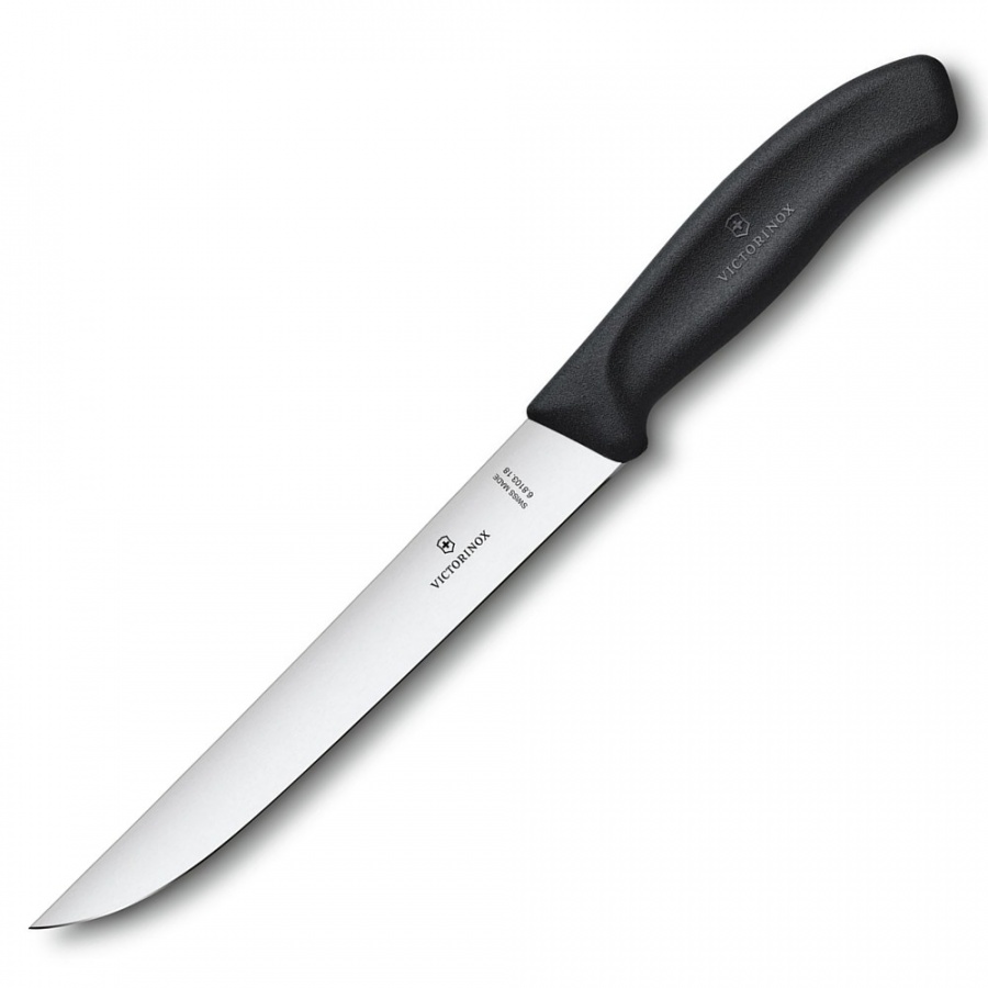 Victorinox - swiss classic - nóż do porcjowania - gładkie ostrze - 18 cm - czarny