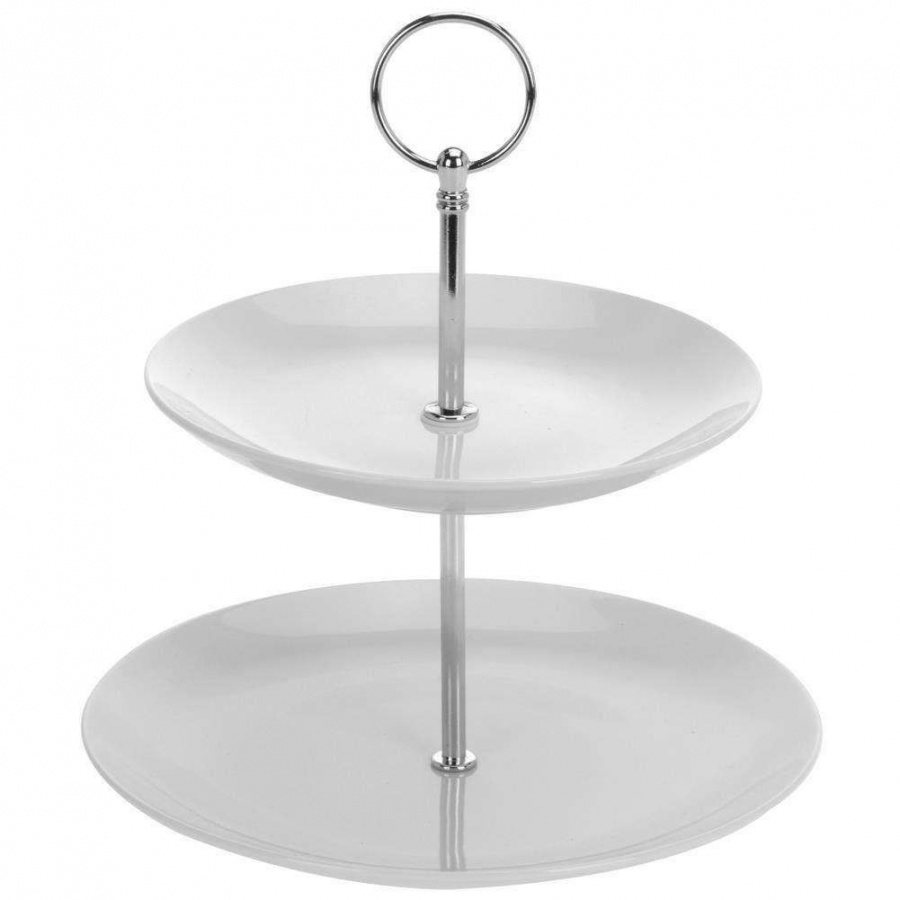 Patera piętrowa porcelanowa, 2-piętrowa, na ciastka, ciasto, babeczki