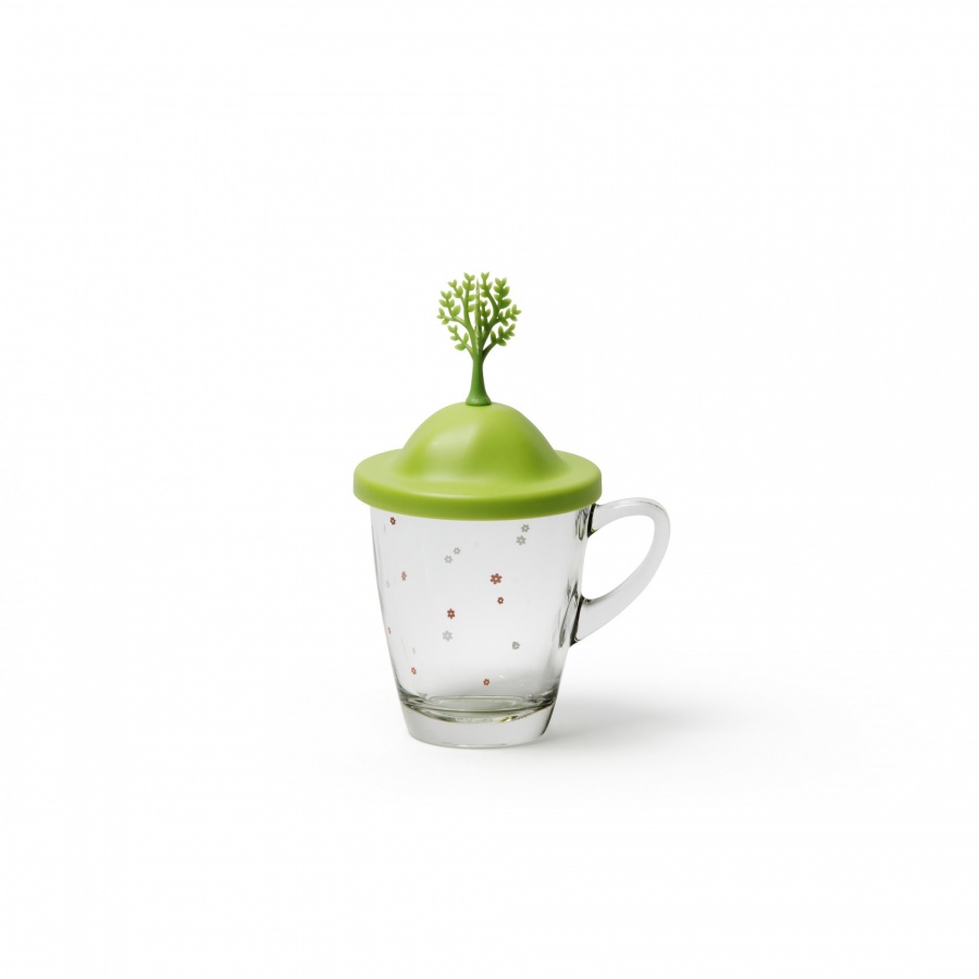Kubek z podstawką Spring zielony 10315-GN-GN