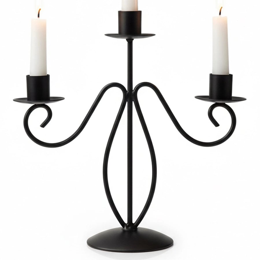 Świecznik kandelabr czarny 3-ramienny