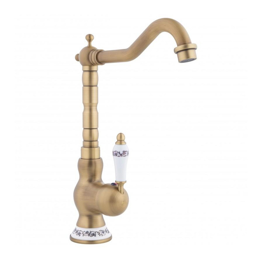 Bateria kuchenna stojąca kran do zlewu retro złota - yoka