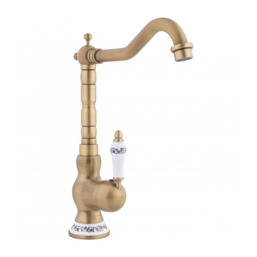 Bateria kuchenna stojąca kran do zlewu retro złota - yoka