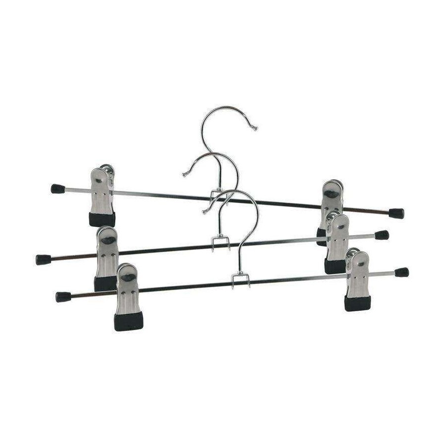 Wieszak metalowy z klipsami, na ubrania, ubraniowy, spodnie, spódnice, zestaw, komplet wieszaków, 3