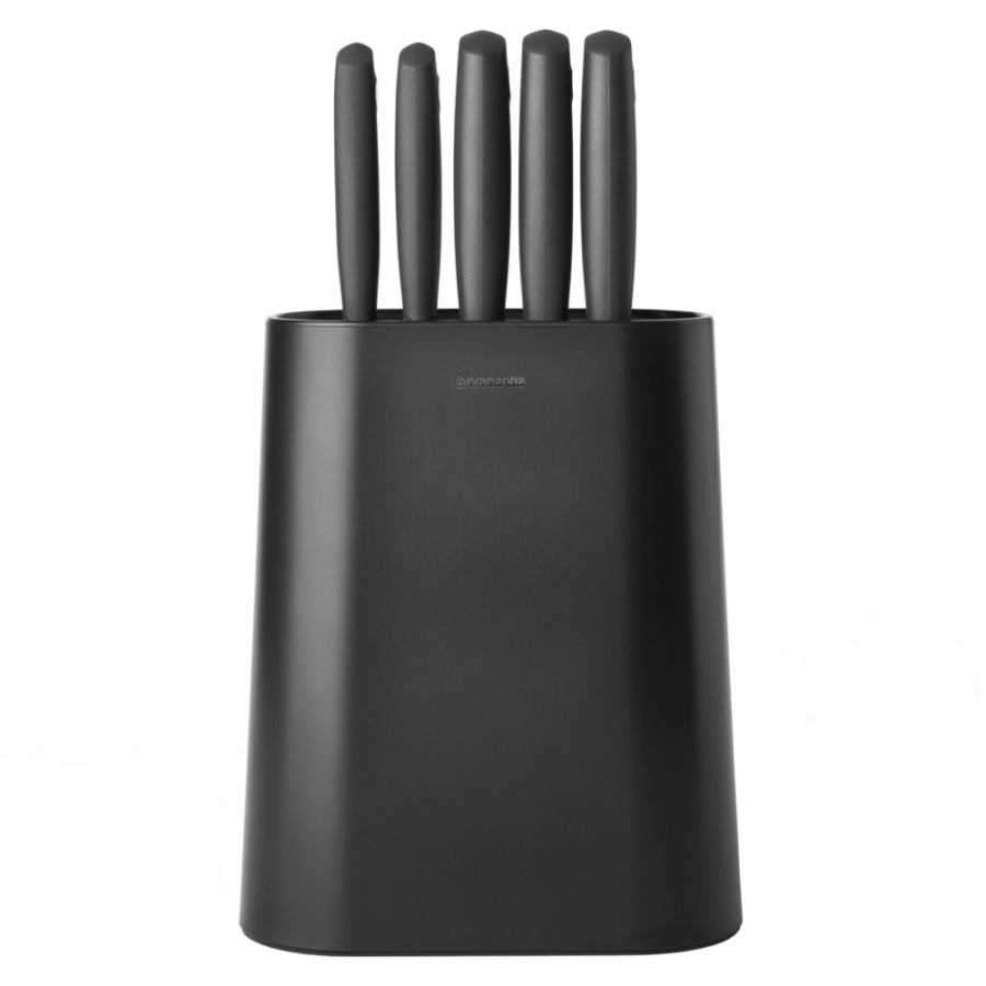 BRABANTIA - Tasty+ - Zestaw noży kuchennych + blok - Ciemnoszary