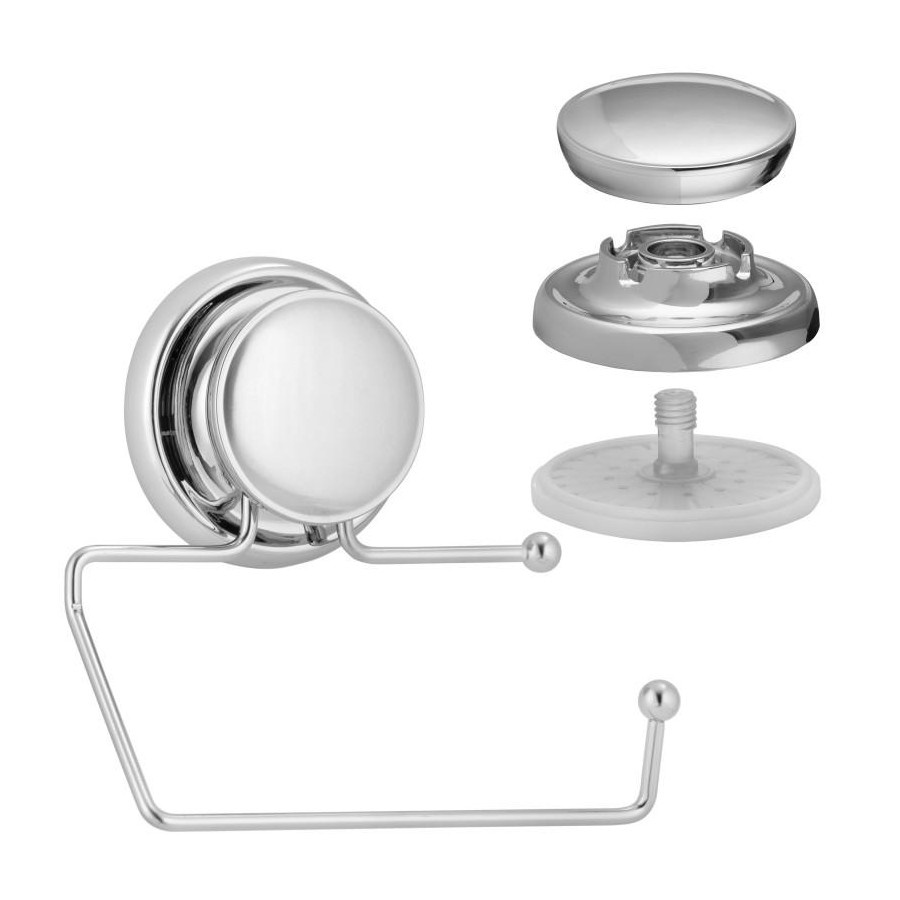 Uchwyt na papier toaletowy srebrny na przyssawkę - yoka