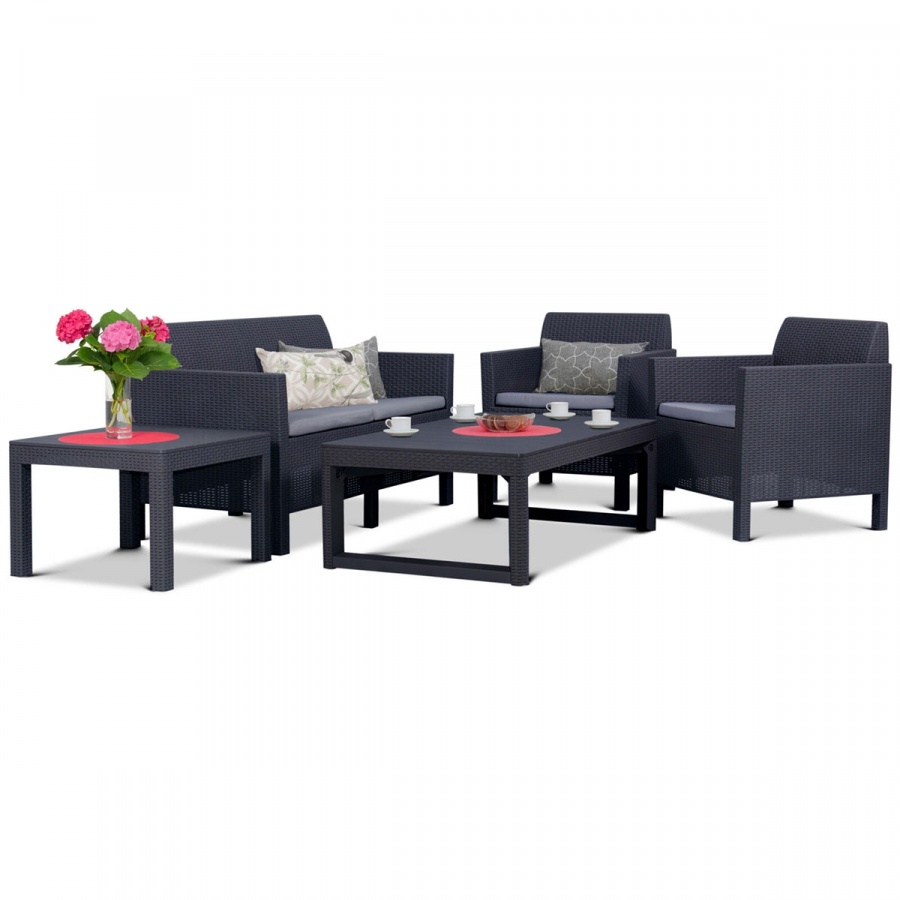 Zestaw mebli Orlando Set z ławostołem LYON : Kolor - grafit/szary