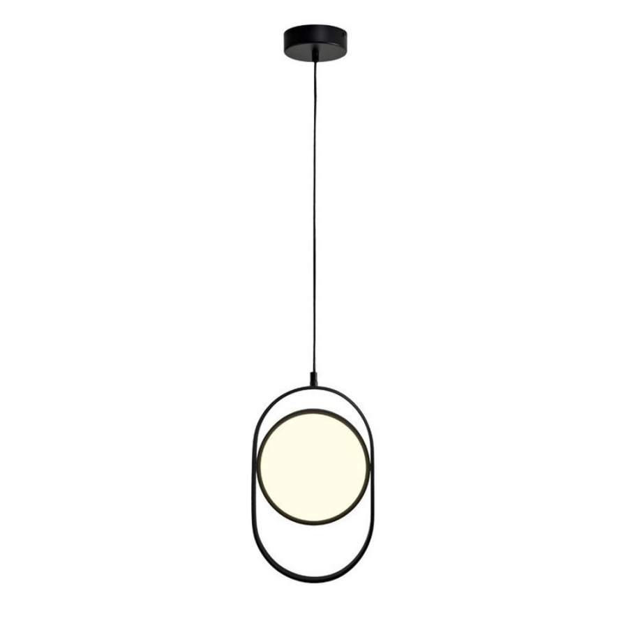 Lampa wisząca elipse mini led czarna 32 cm