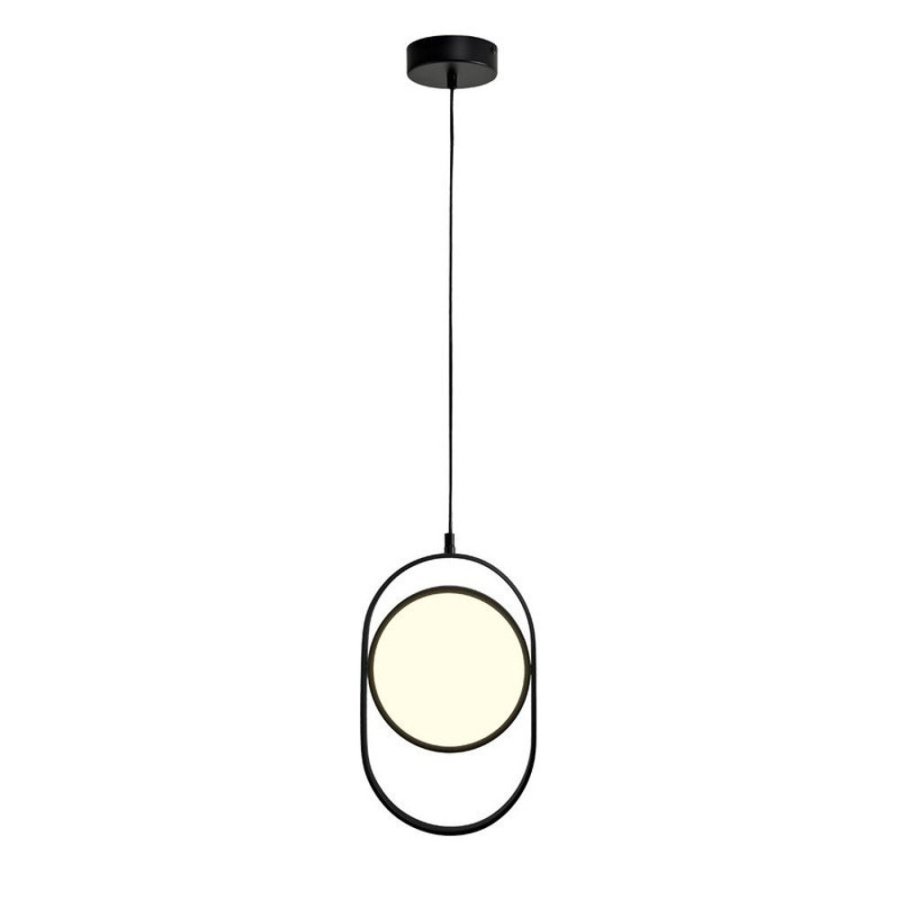 Lampa wisząca elipse mini led czarna 32 cm