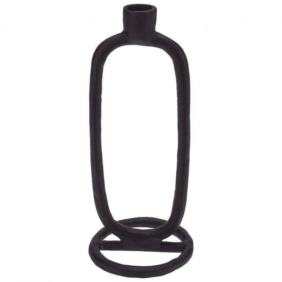 świecznik na długą świeczkę aluminiowy czarny 24 cm