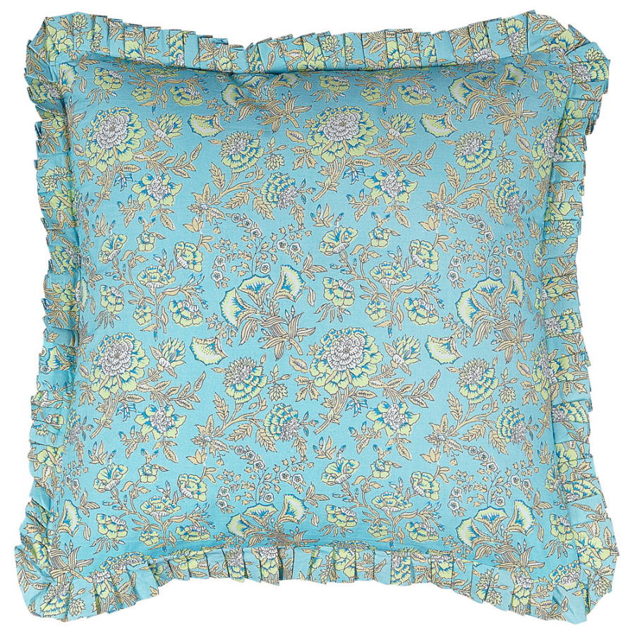 Zestaw 2 poduszek wzór kwiatowy amoena bawełna 45 x 45 cm niebieski