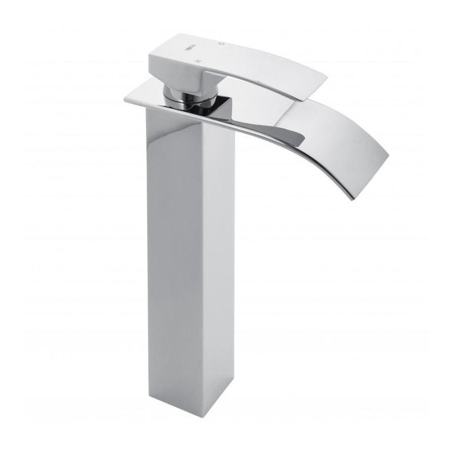 Bateria umywalkowa wysoka nablatowa wodospad cubic - yoka