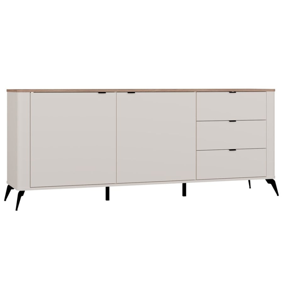 Komoda CORDOBA 2D3S Kaszmir Beż Dąb Castello Szafka 3 Szuflady Cichy Domyk