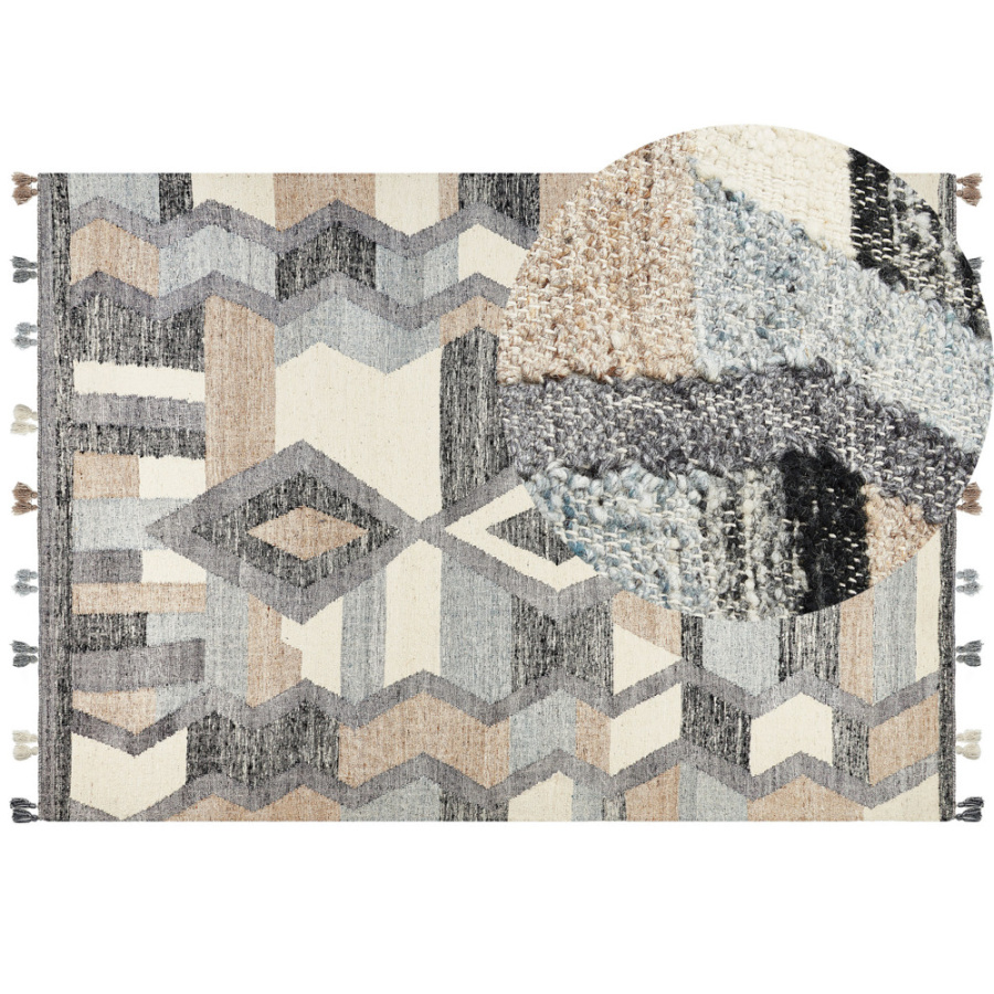 Dywan wełniany kilim 200 x 300 cm wielokolorowy aygezard