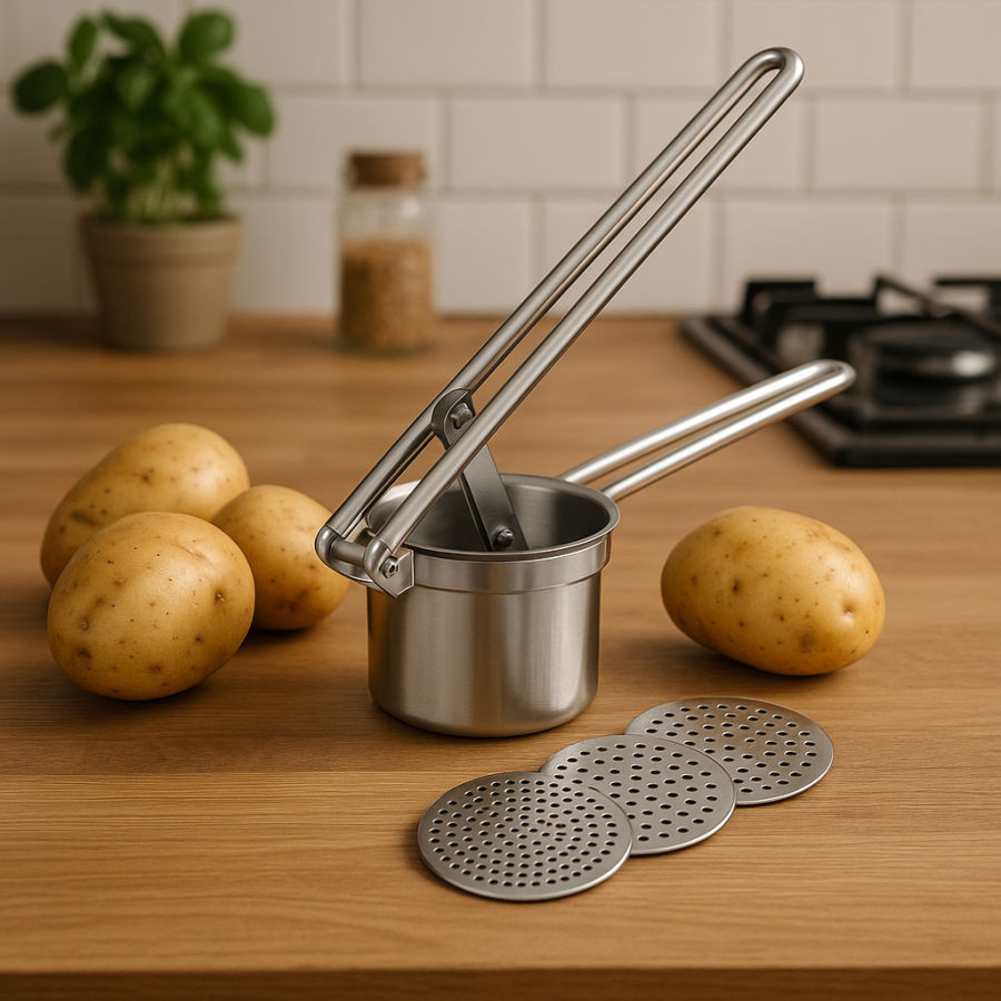 Praska do ziemniaków 9x27cm Grunwerg srebrna