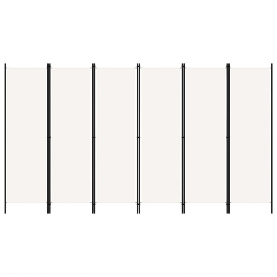 Parawan 6-panelowy, kremowy, 300 x 180 cm
