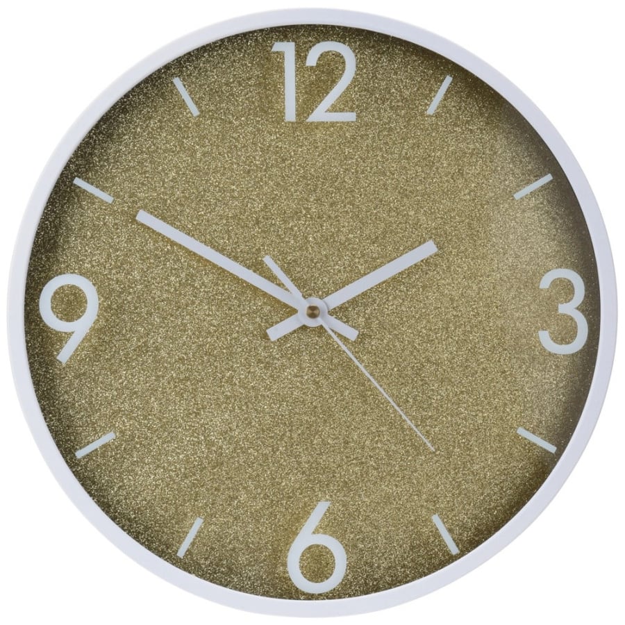 Zegar ścienny złoty biały 29,5 cm