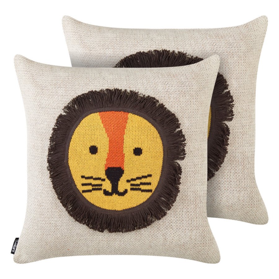 Zestaw 2 poduszek dla dzieci sarangar bawełna 45 x 45 cm beżowy