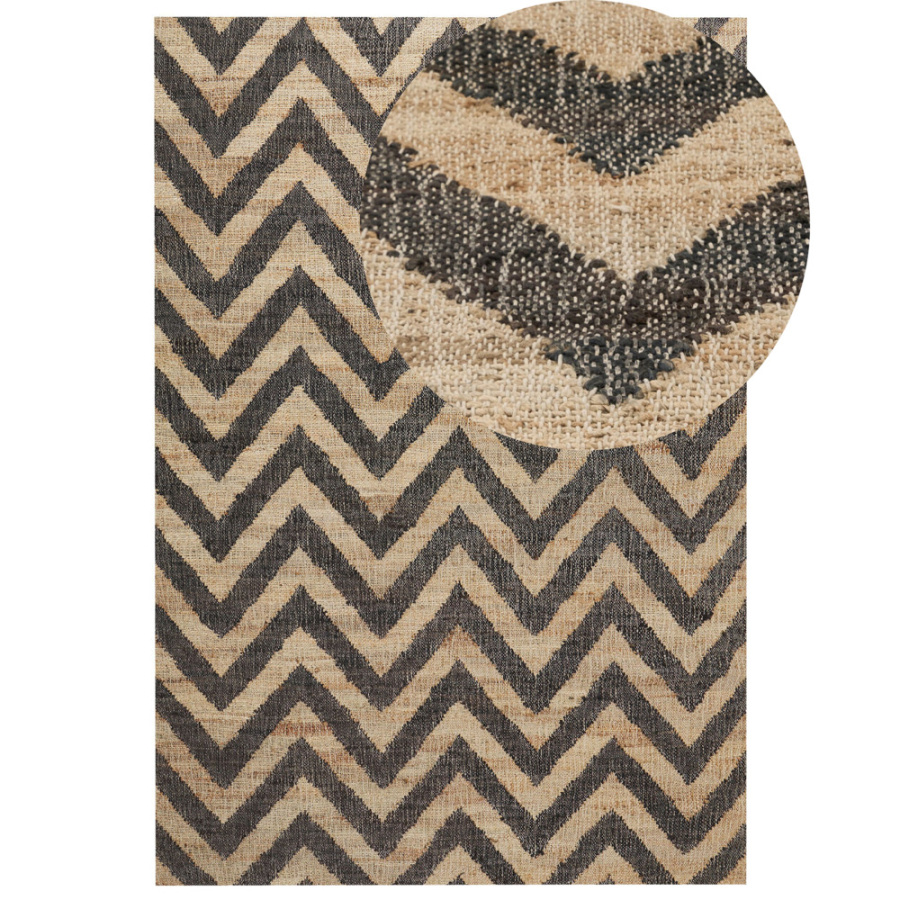 Dywan z juty 160 x 230 cm beżowo-czarny dedepinari