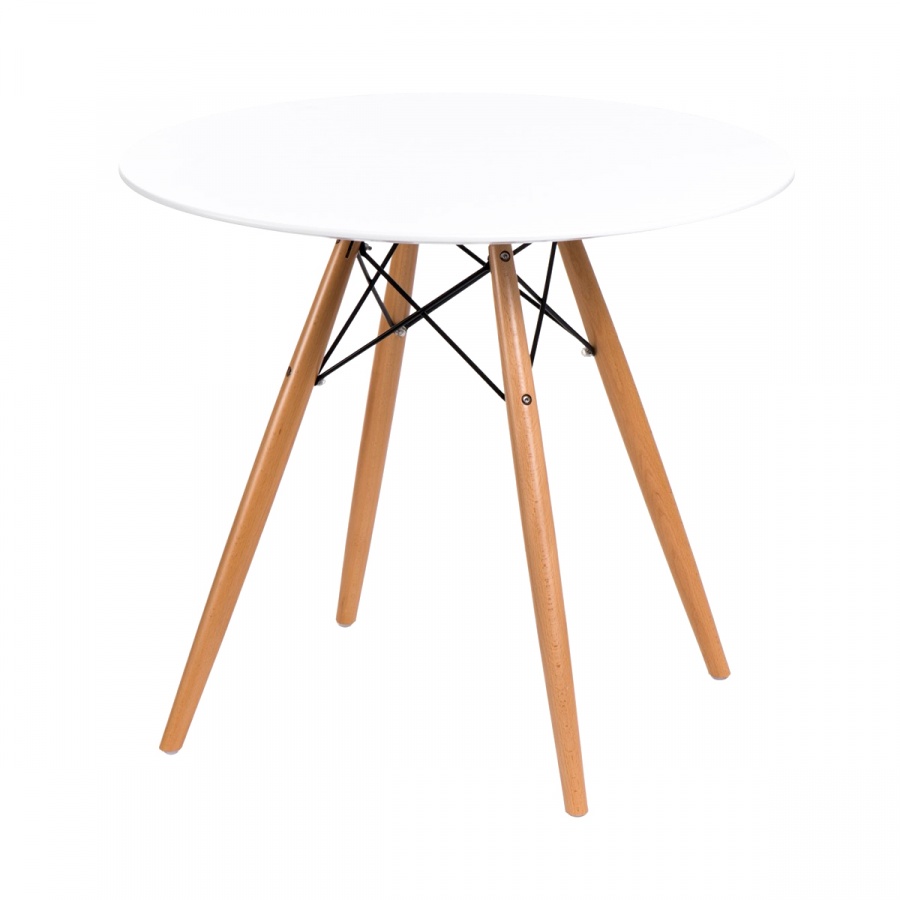 Stół okrągły do jadalni 80cm D2 DTW biały