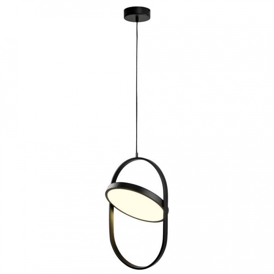 Lampa wisząca elipse led czarna 38 cm