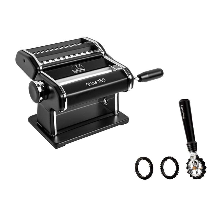 Maszyna do makaronu atlas 150 z pojedynczym wykrawaczem, czarna