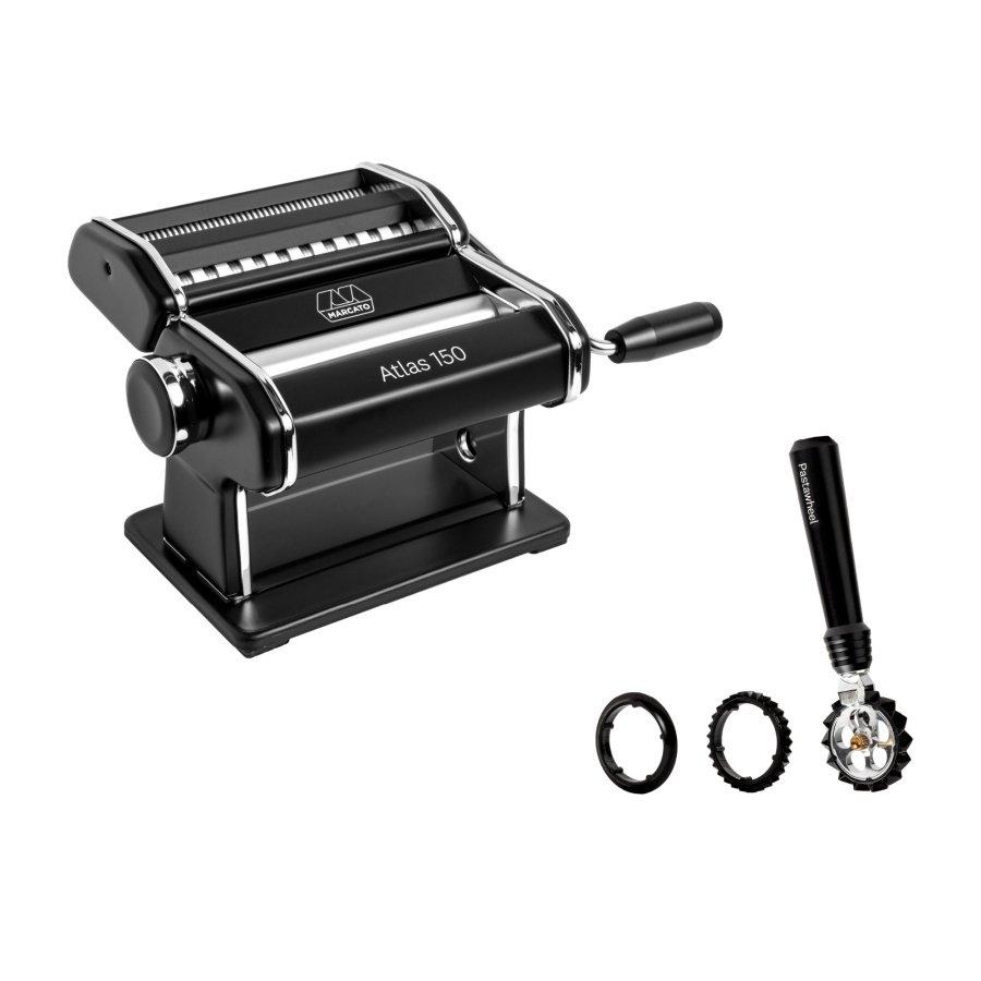 Maszyna do makaronu atlas 150 z pojedynczym wykrawaczem, czarna