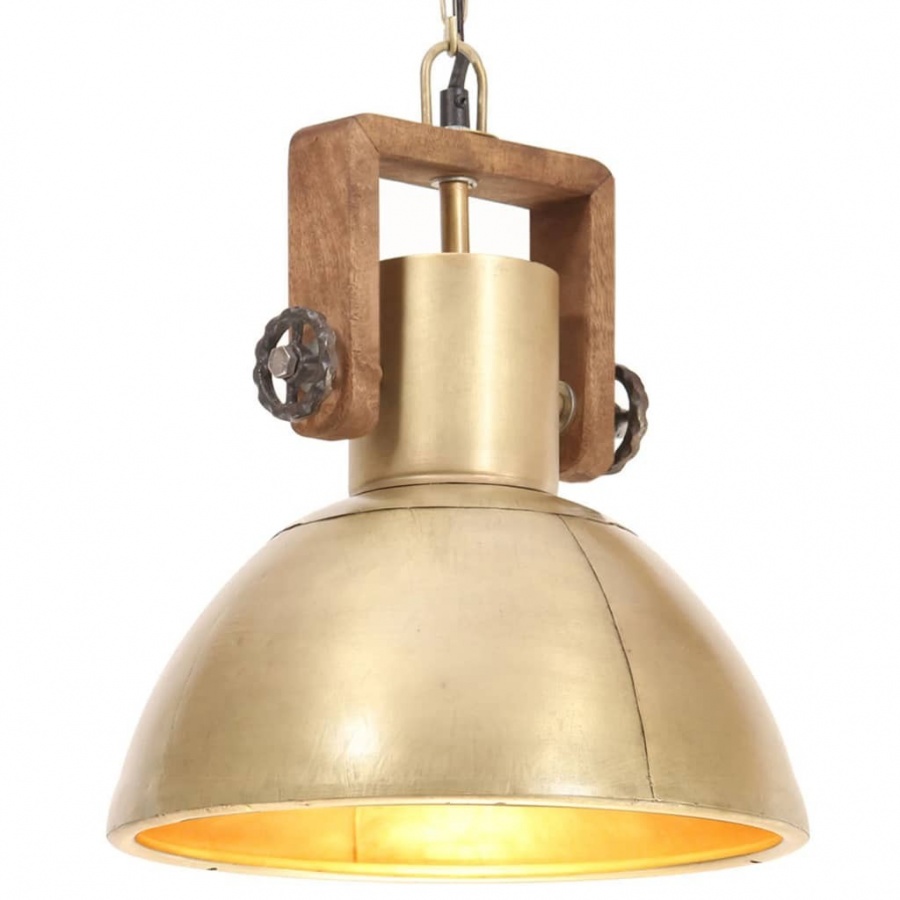 Industrialna lampa wisząca, 25 W, mosiężna, okrągła, 30 cm, E27