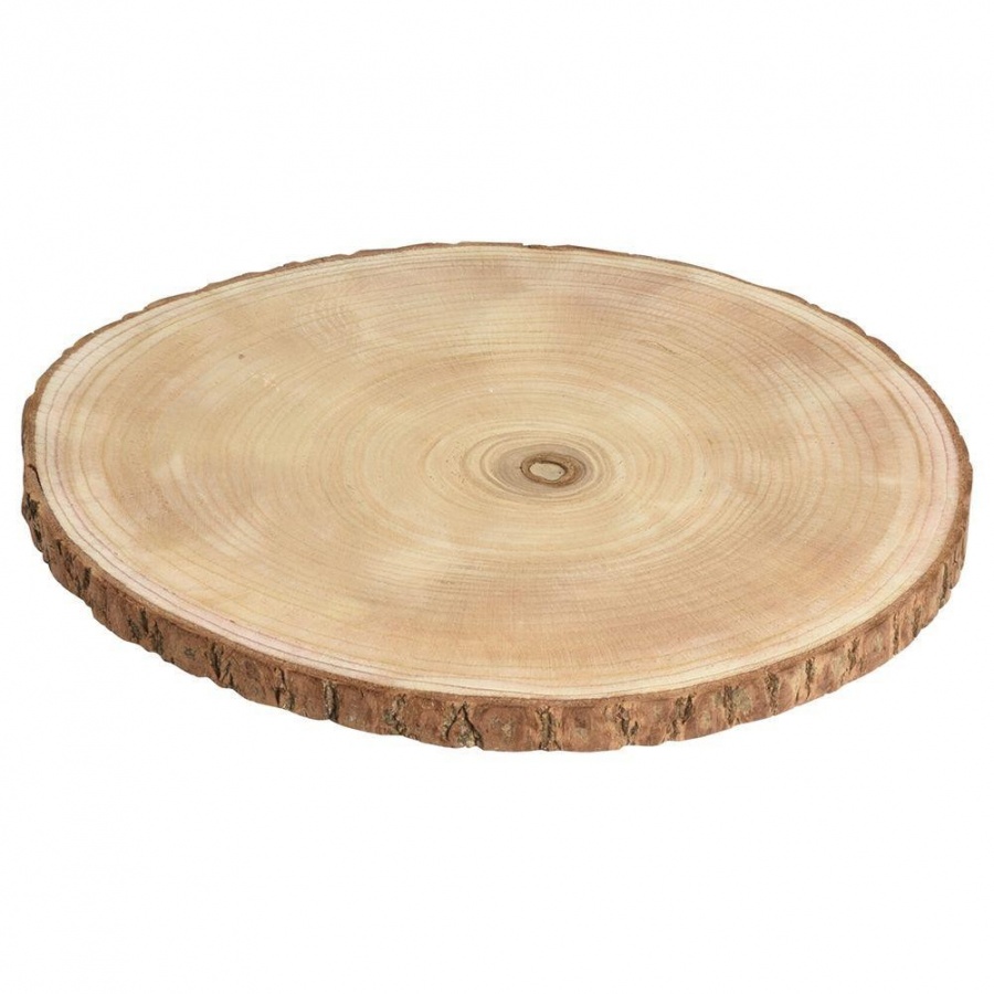 Plaster drewna z korą deska podkładka podstawka krążek drewniany dekoracyjny 35x2 cm