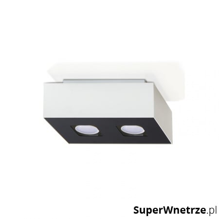 Plafon 24x14cm Sollux Lighting Mono 2 czarno-biały