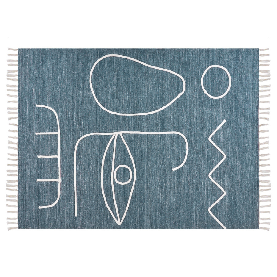 Dywan zewnętrzny 140 x 200 cm niebieski yavu