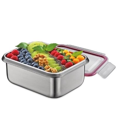 pojemnik na lunch, 1,0 l, 14 x 18,5 x 7,5 cm, stal nierdzewna/tworzywo sztuczne