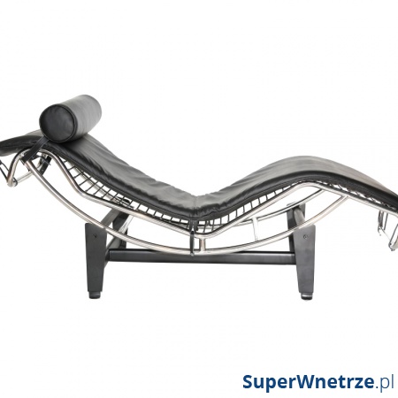 Leżanka D2 LC4 czarna skóra TP