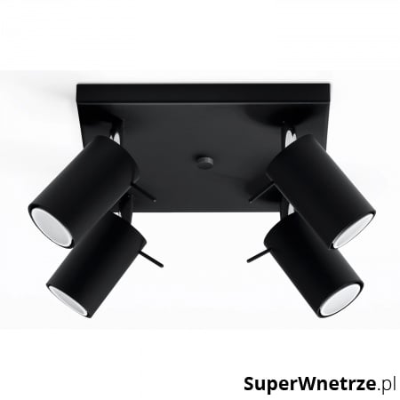 Plafon 15x25x25cm Sollux Lighting Ring4 czarny