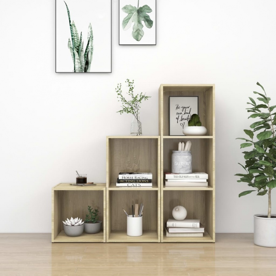 3-cz. zestaw szafek tv, dąb sonoma, płyta wiórowa