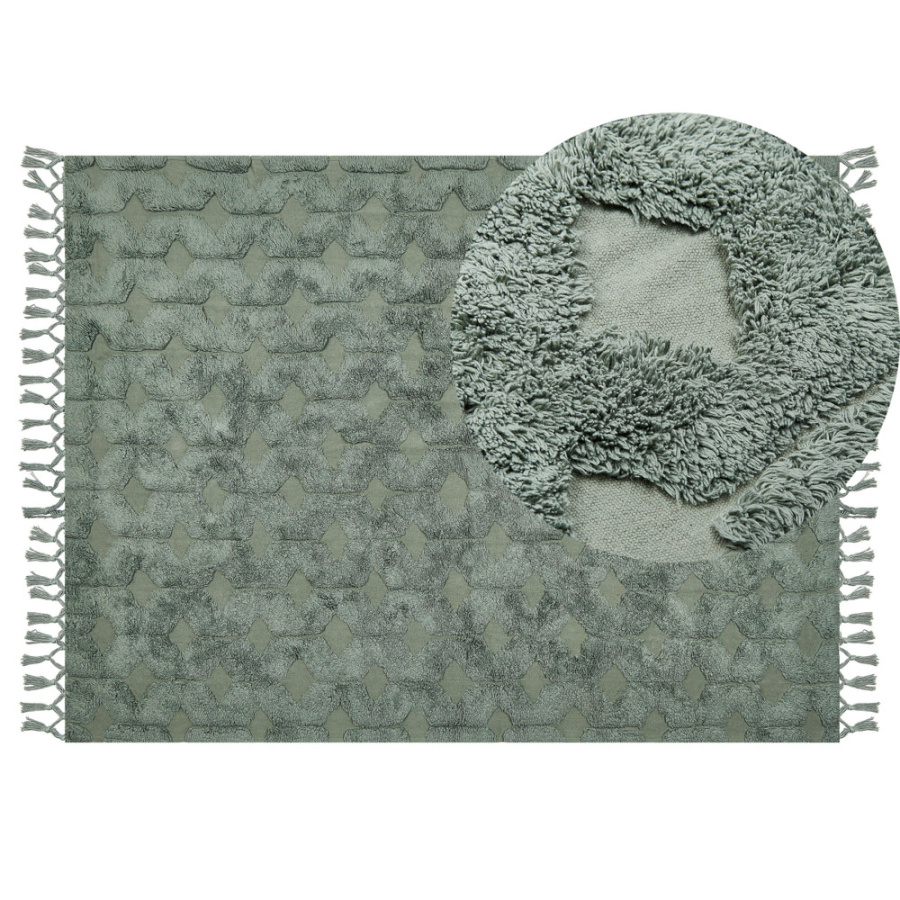 Dywan bawełniany 140 x 200 cm zielony kars