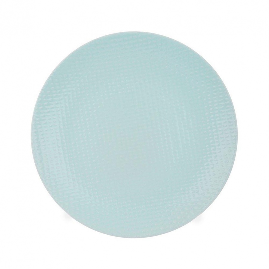 Talerz deserowy płaski płytki ceramiczny pastelowy zielony relief 21 cm