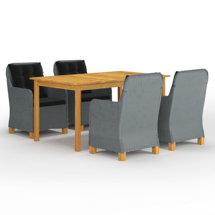 5-częściowy zestaw mebli ogrodowych, jasnoszary