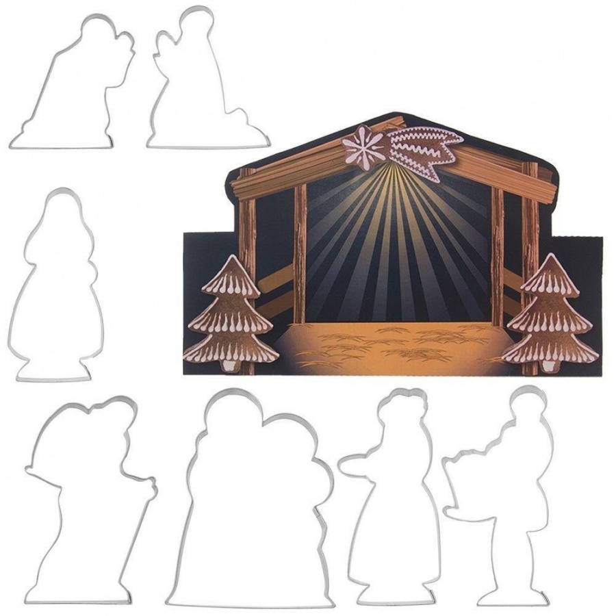 Wykrawacze świąteczne, szopka, Betlejem, do ciastek, pierników, 7 sztuk