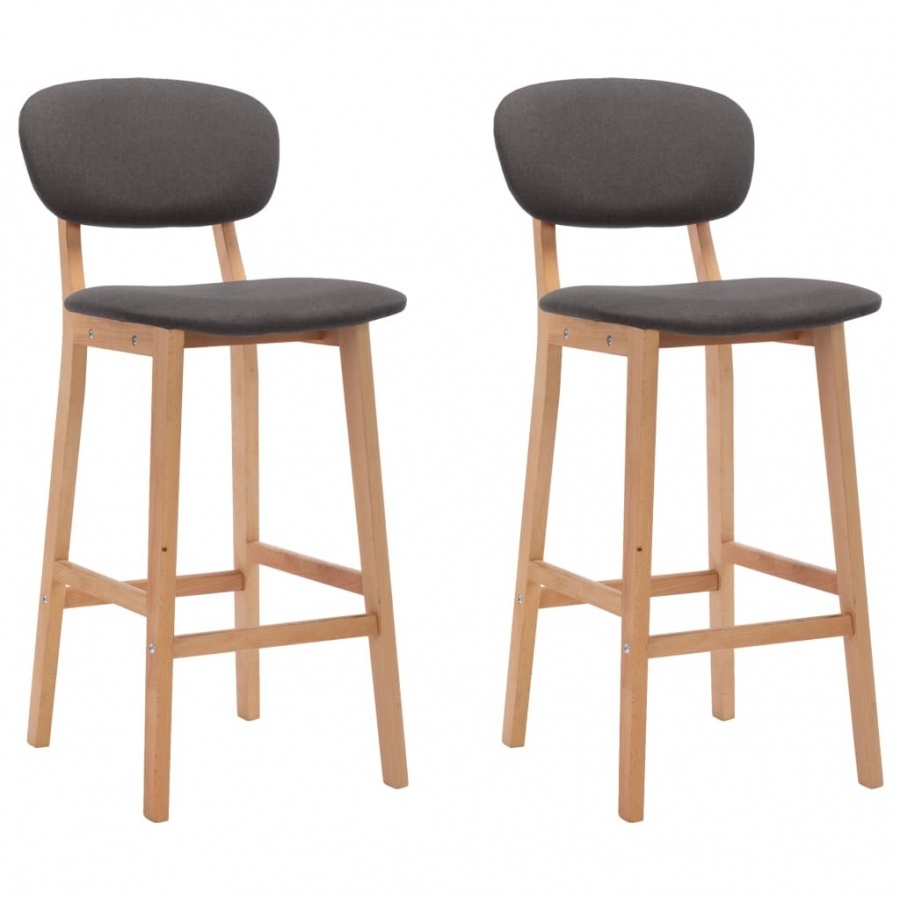 Stołki barowe, 2 szt., kolor taupe, tapicerowane tkaniną