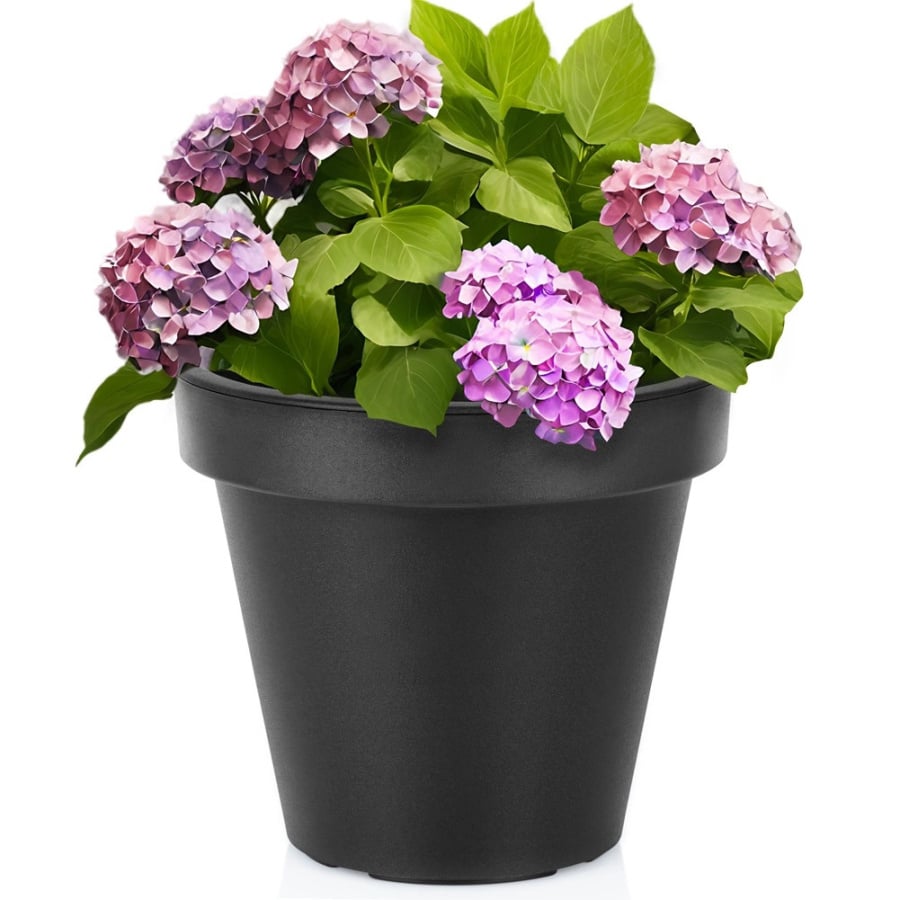 Doniczka ogrodowa plastikowa czarna okrągła 29 cm