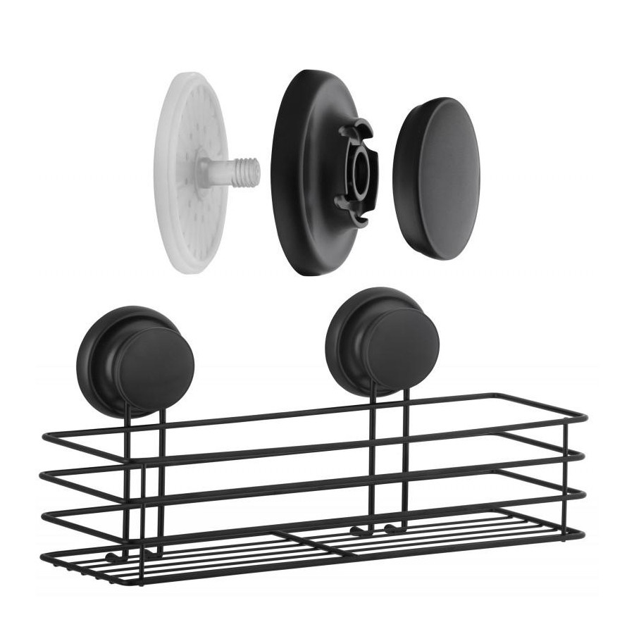 Półka łazienkowa wisząca pod prysznic koszyk łazienkowy na przyssawkę czarny - yoka