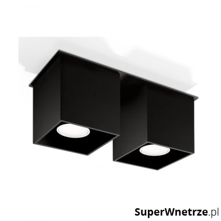 Plafon 26x10cm Sollux Lighting Quad 2 czarny