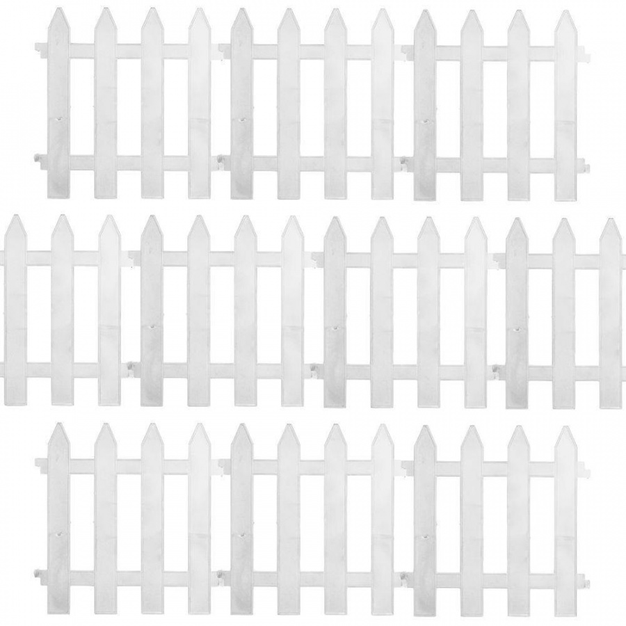 Palisada płotek ogrodowy biały border zestaw 10 szt. 30x30 cm