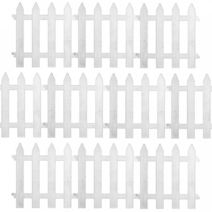 Palisada płotek ogrodowy biały border zestaw 10 szt. 30x30 cm