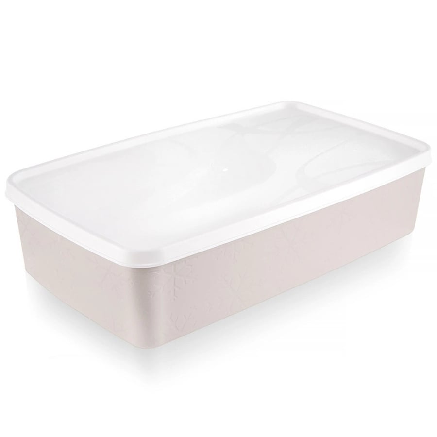 Pojemnik na żywność z pokrywką beżowy 2 l