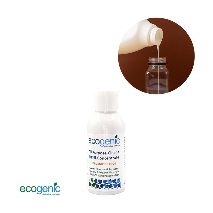 Ecogenic, Refill uniwersalnego płynu do czyszcenia różnych powierzchni, Pomarańcza, 100 ml