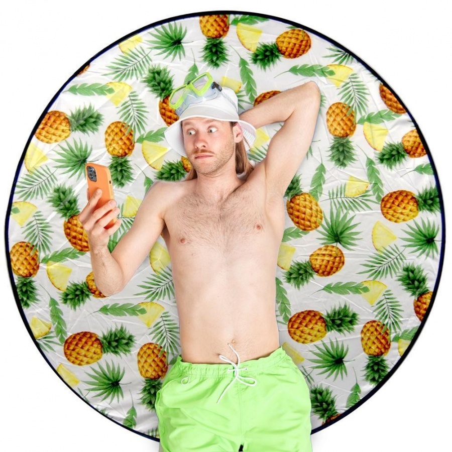 Mata plażowa, piknikowa, składana, okrągła, koc, 138 cm