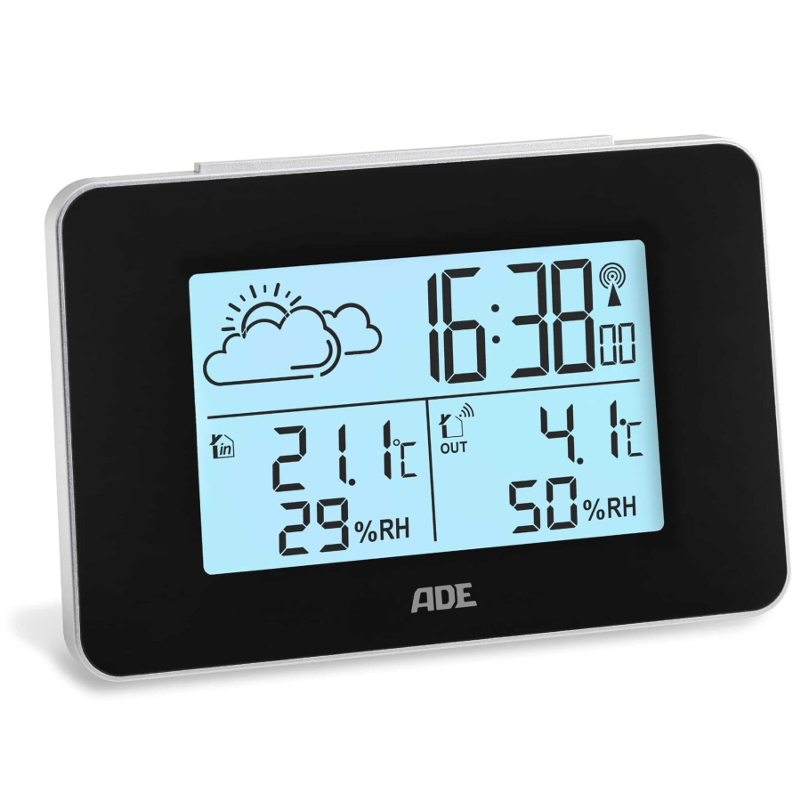 Elektroniczna stacja pogodowa, 13 x 4 x 8,5 cm, czarna