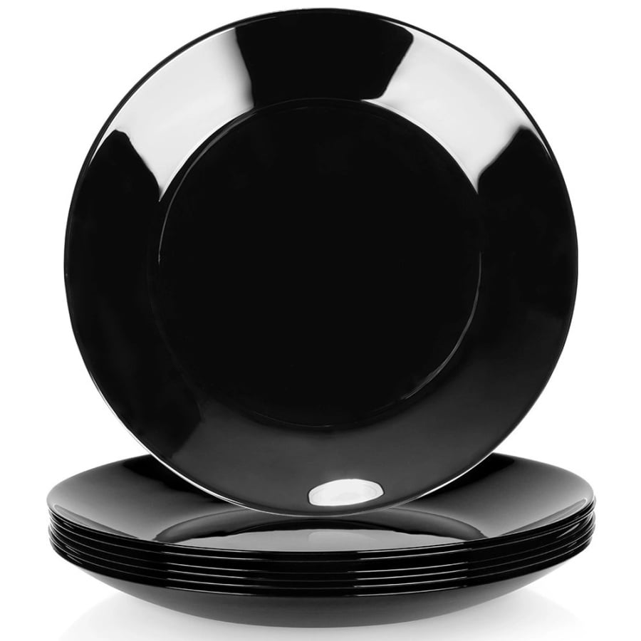 Talerz deserowy szklany czarny 18 cm 6 szt.