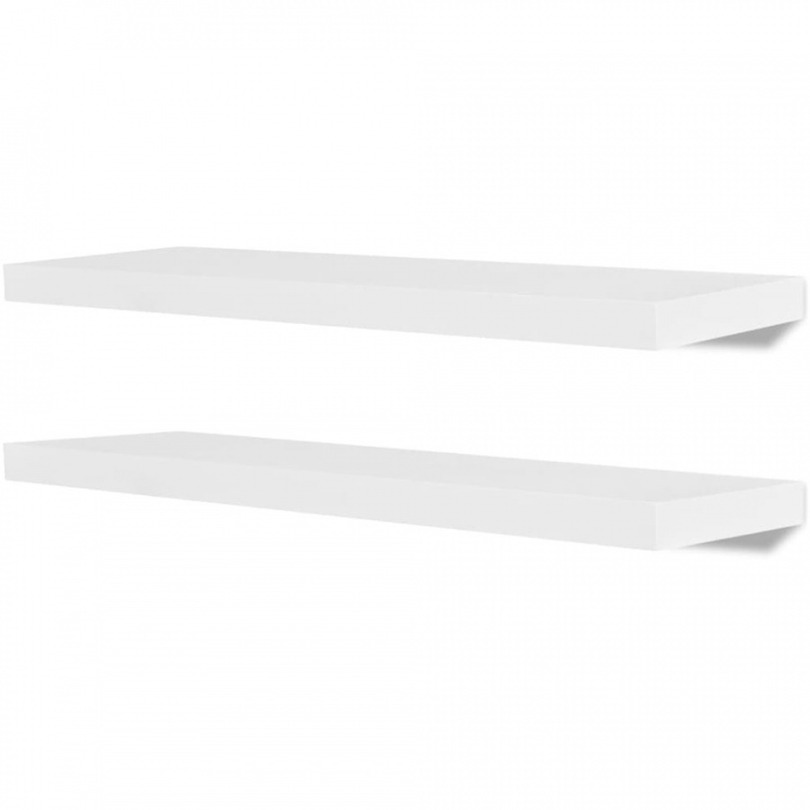 Półki ścienne, 4 szt., białe, 80 cm